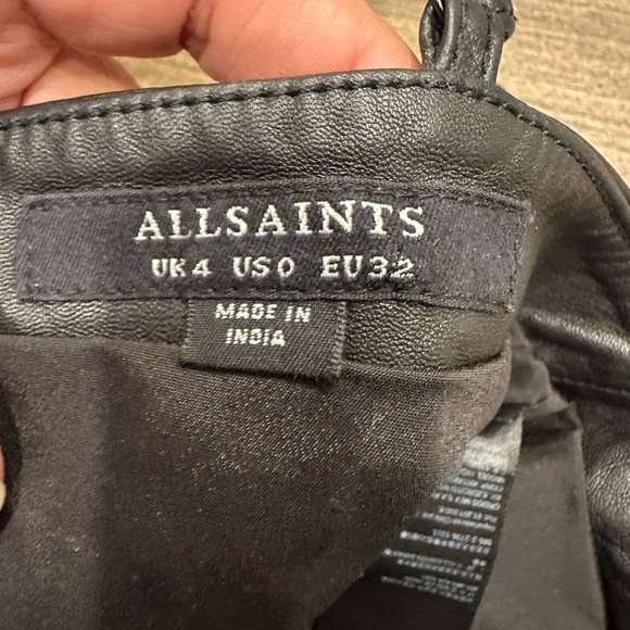 ALL SAINTS Orla Leather Crop Top (12) - Picture 7 of 10